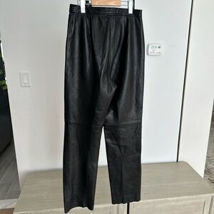 Saks Fifth Avenue Folio Collection – Black Leather Pants (Size 10)